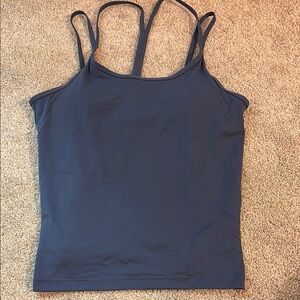 PINK Victoria's Secret Blue Fitted Athletic Tank Top